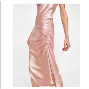 Zara pink satin dress